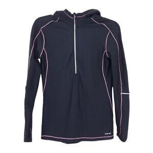Hind Quarter Zip Athletic Jacket Medium Women Black Pink Long Sleeve Coat